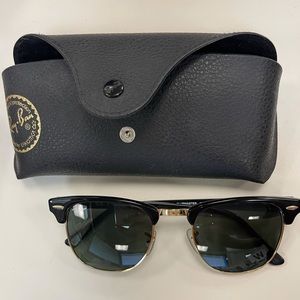 RAYBAN CLUBMASTER CLASSIC SUNGLASSES- BLACK